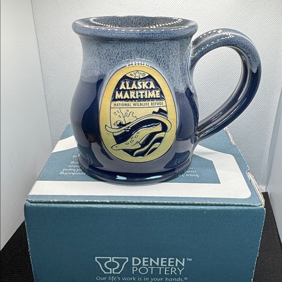 Deneen Pottery Other - Deneen Pottery: Alaska Maritime Navy Blue Ceramic Mug